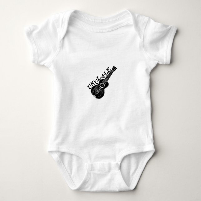 Ukulele Text und Bild Baby Strampler (Vorderseite)