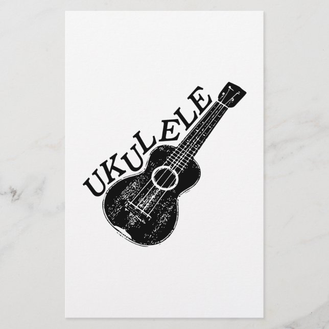 Ukulele Text und Bild Briefpapier (Vorderseite)