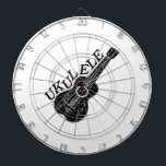 Ukulele Text und Bild Dartscheibe<br><div class="desc">Schwarz zeichnend mit angepasstem Text. Originelles Design. Geschenkidee für ukulele Liebhaber.</div>