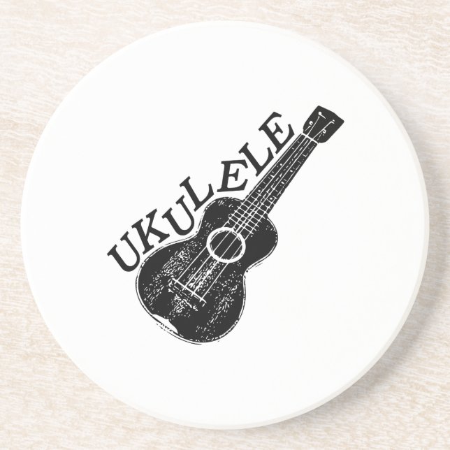 Ukulele Text und Bild Getränkeuntersetzer (Vorne)
