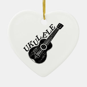 Ukulele Text und Bild Keramikornament