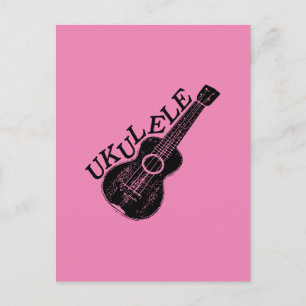 Ukulele Text und Bild Postkarte