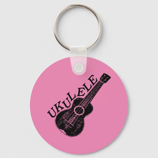 Ukulele Text und Bild Schlüsselanhänger (Vorderseite)