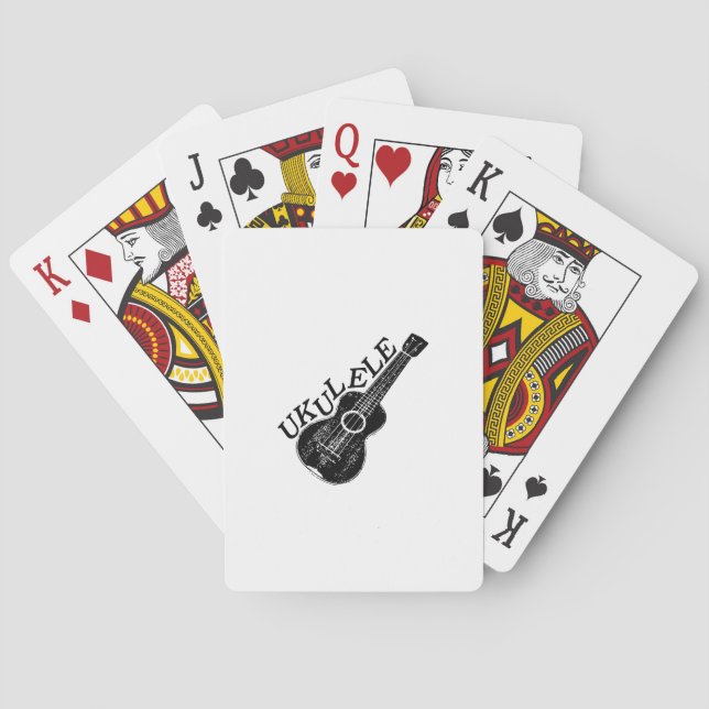 Ukulele Text und Bild Spielkarten (Rückseite)