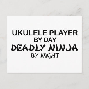 Ukulele Tödlicher Ninja bei Nacht Postkarte