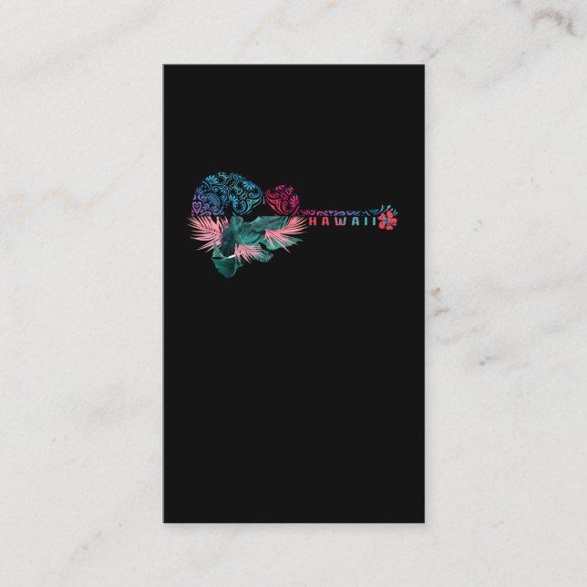 Ukulele Tribal Blume Aloha Guitar Hawaii Visitenkarte (Vorderseite)