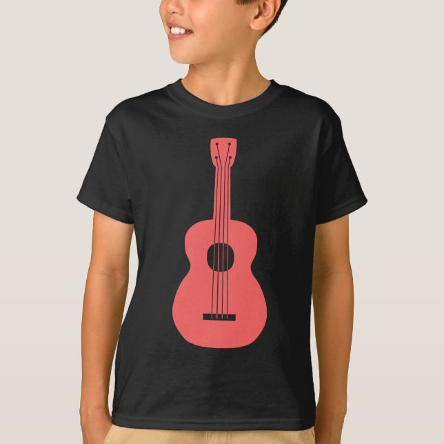 Ukulele - Tropisches Rosa T-Shirt (Vorderseite)