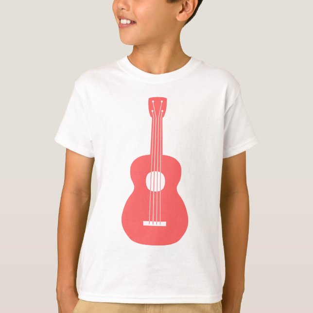 Ukulele - Tropisches Rosa T-Shirt (Vorderseite)