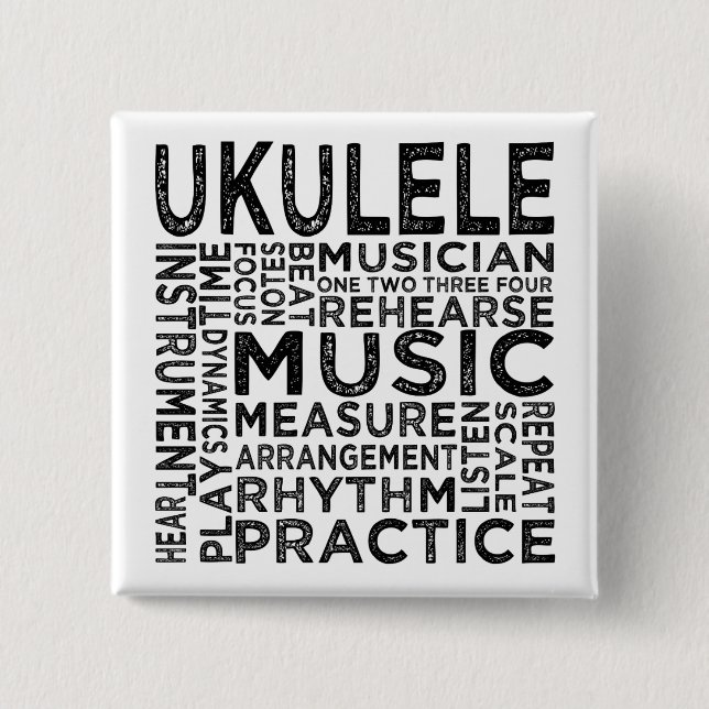 Ukulele Typografie Button (Vorderseite)