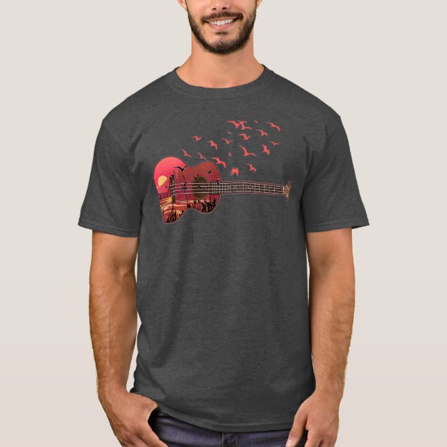 Ukulele  Uke Scenic Sunshine Sunset Landscape T-Shirt (Vorderseite)
