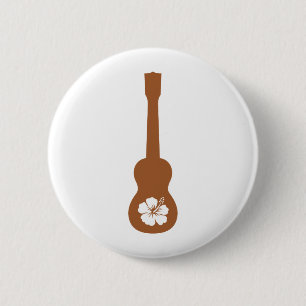 Ukulele und hibisbus button