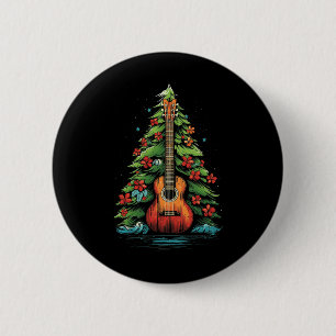 Ukulele Weihnachtsmusik Grafische T-Shirts für Män Button