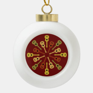 Ukulele-Weihnachtsverzierungen Keramik Kugel-Ornament