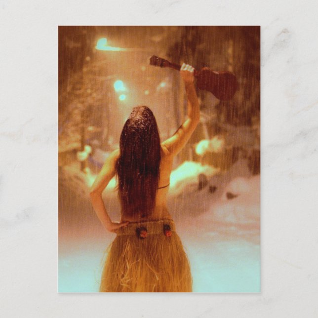 Ukulele Winterwunderland Postkarte (Vorderseite)