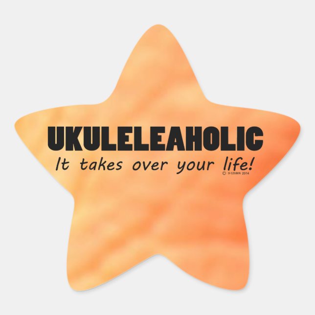 Ukuleleaholic Life Star Sticker (Vorderseite)