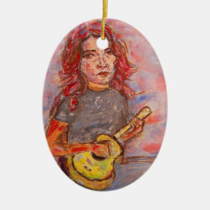 Ukulelemädchenkunst Keramik Ornament