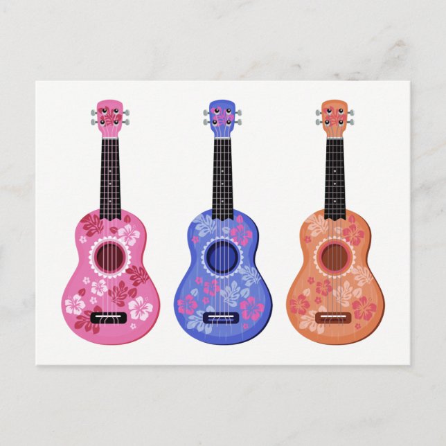 Ukuleles Postcard Postkarte (Vorderseite)