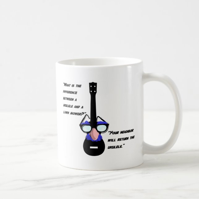 Ukuleles und Rasenmäher Kaffeetasse (Rechts)