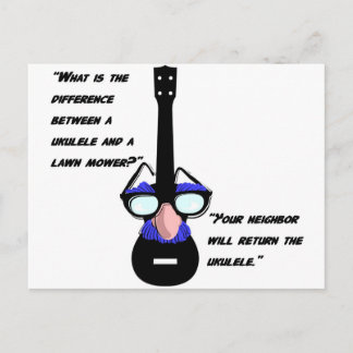 Ukuleles und Rasenmäher Postkarte