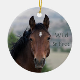 Ula: Pryor Mountain Wild Mustang Keramik Ornament