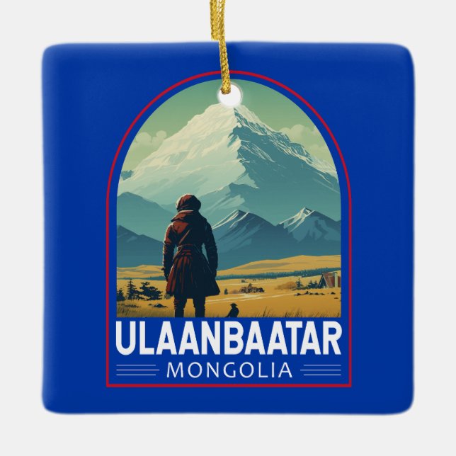 Ulaanbaatar Mongolei - Falconeria Locarno Vintag Keramikornament (Vorderseite)