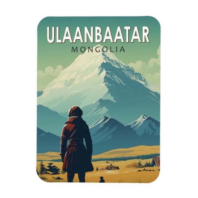 Ulaanbaatar Mongolei - Falconeria Locarno Vintag Magnet (Vertikal)