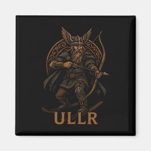 Ullr Nordgottheit des Bogenschießens und Skifahren Magnet