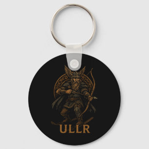 Ullr Nordgottheit des Bogenschießens und Skifahren Schlüsselanhänger