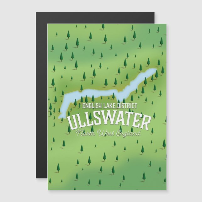 Ullswater Lake District Reiseplan Poster. Magnetkarte (Vorne/Hinten)