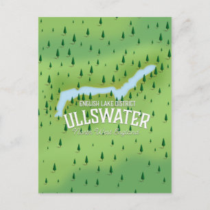 Ullswater Lake District Reiseplan Poster. Postkarte