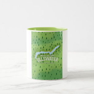 Ullswater Lake District Reiseplan Poster. Zweifarbige Tasse