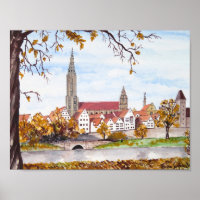 Ulm Kathedrale in Deutschland Malplatz Akryllische