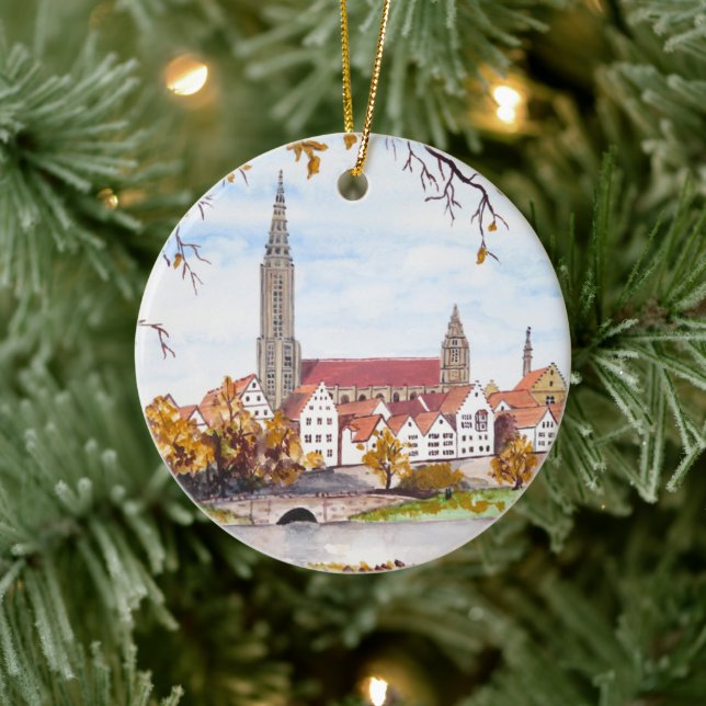 Ulm Kathedrale von Farida Greenfield in Deutschlan Keramik Ornament (Baum)