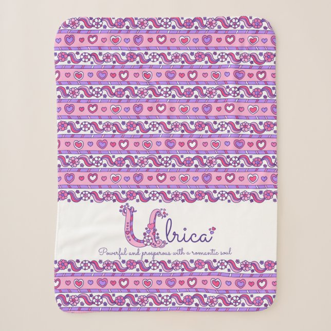 Ulrica Name bedeutet Herz und Blume Kunstdecke Sherpadecke (Vorderseite)