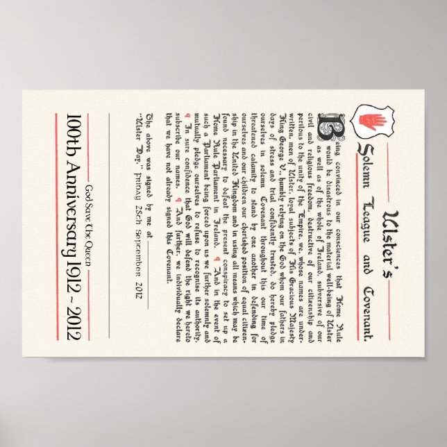 Ulster Covenant Poster (Vorne)