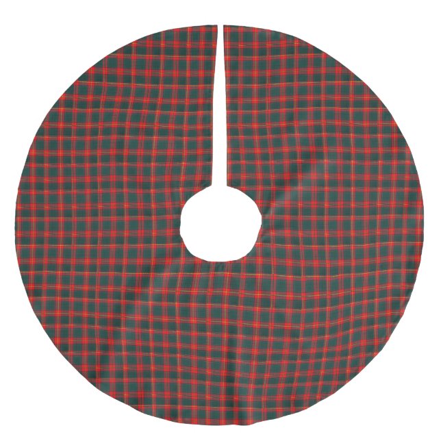 Ulster Red Tartan Kariert Polyester Weihnachtsbaumdecke (Vorderseite)