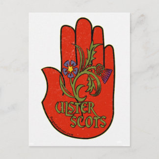 Ulster-Schotte rotes Handdesign. Postkarte