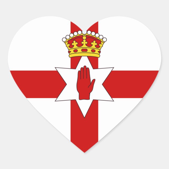 Ulsterflagge Nordirland Herz-Aufkleber (Vorderseite)
