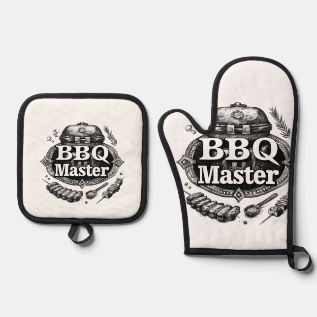 Ultimate BBQ Master Oven Mitt and Pot Holder Set (Vorderseite)