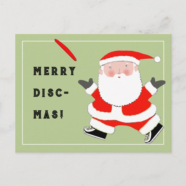 Ultimate Frisbee Christmas Postkarte (Vorderseite)