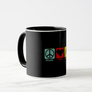 Ultimate Frisbee Discgolf Player Peace Love Retro Tasse