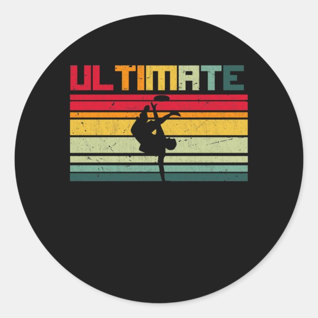 Ultimate Frisbee Disk Golf Freestyle Runder Aufkleber (Vorderseite)