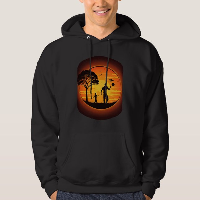 Ultimate Frisbee Fans Father and Son Playing Frisb Hoodie (Vorderseite)