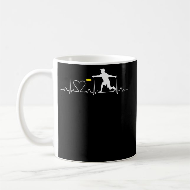 Ultimate Frisbee Heartbeat Disc Golf Kaffeetasse (Links)