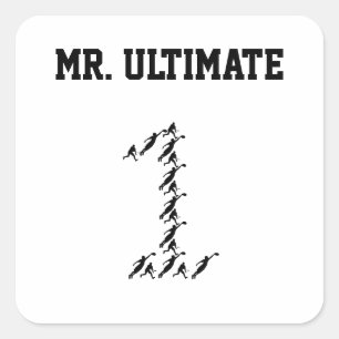 Ultimate Frisbee Mr/Miss Ultimate Quadratischer Aufkleber