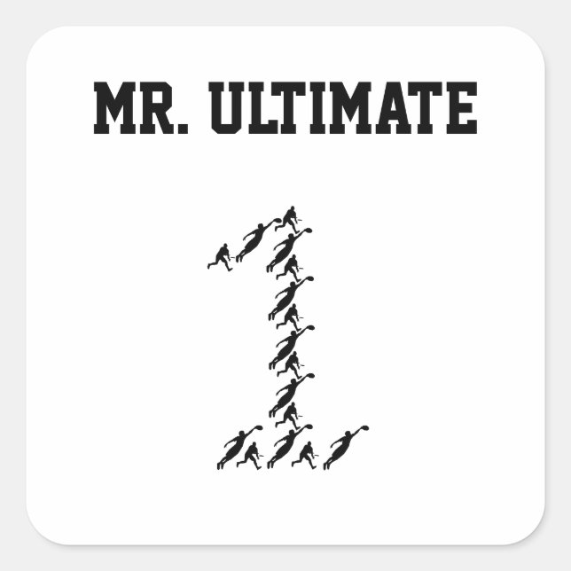 Ultimate Frisbee Mr/Miss Ultimate Quadratischer Aufkleber (Vorderseite)