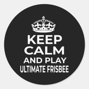 Ultimate Frisbee Player Behalte Ruhe und spielt Ul Runder Aufkleber