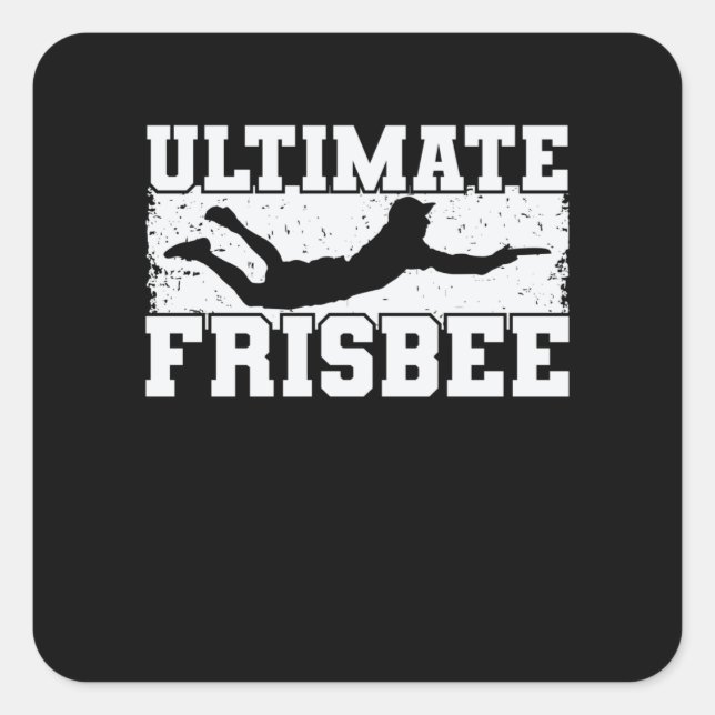 Ultimate Frisbee spielen Sport am Strand Quadratischer Aufkleber (Vorderseite)