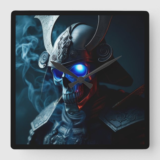 Ultimate Ghost Samurai Warrior Clock Quadratische Wanduhr (Vorderseite)