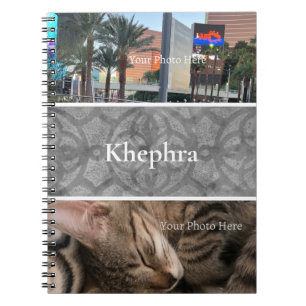 Ultimate Gray Batik Foto Collage, Border, Name Notizblock